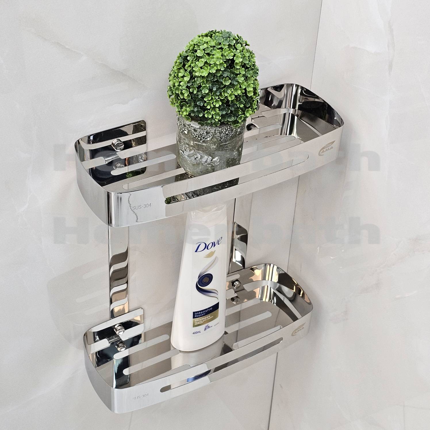 جا-شامپو-دیواری-دو-طبقه-کروم-براق-مدل-وسط