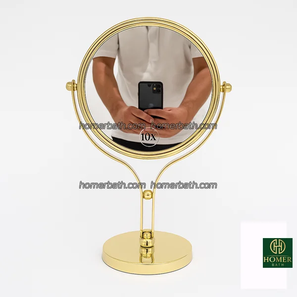 آینه-آرایشی-رومیزی-طلایی-با-بزرگنمایی-10-برابر