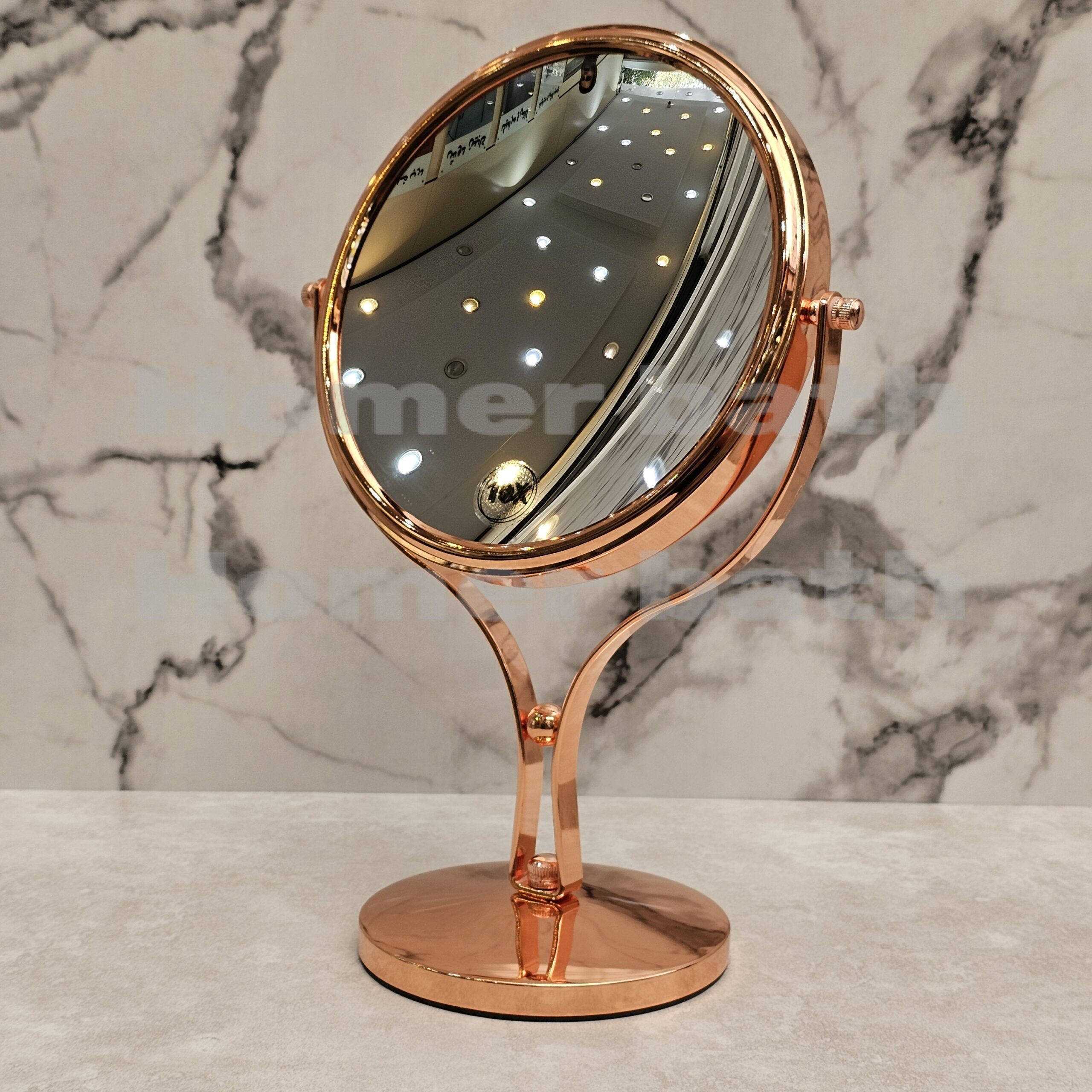 آینه اصلاح رومیزی 10X رزگلد دوطرفه