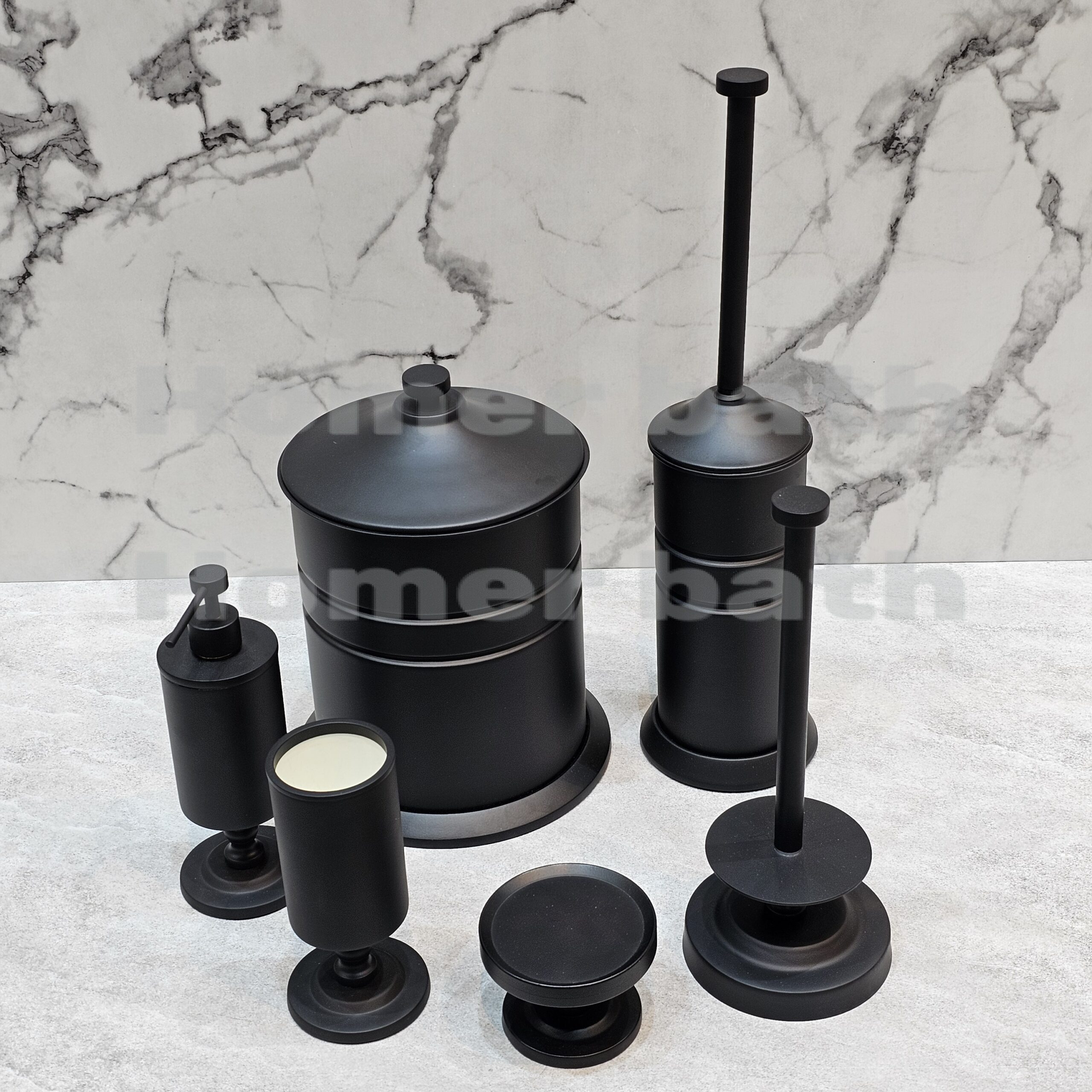 ست شش تیکه مشکی طرح دار برنجی