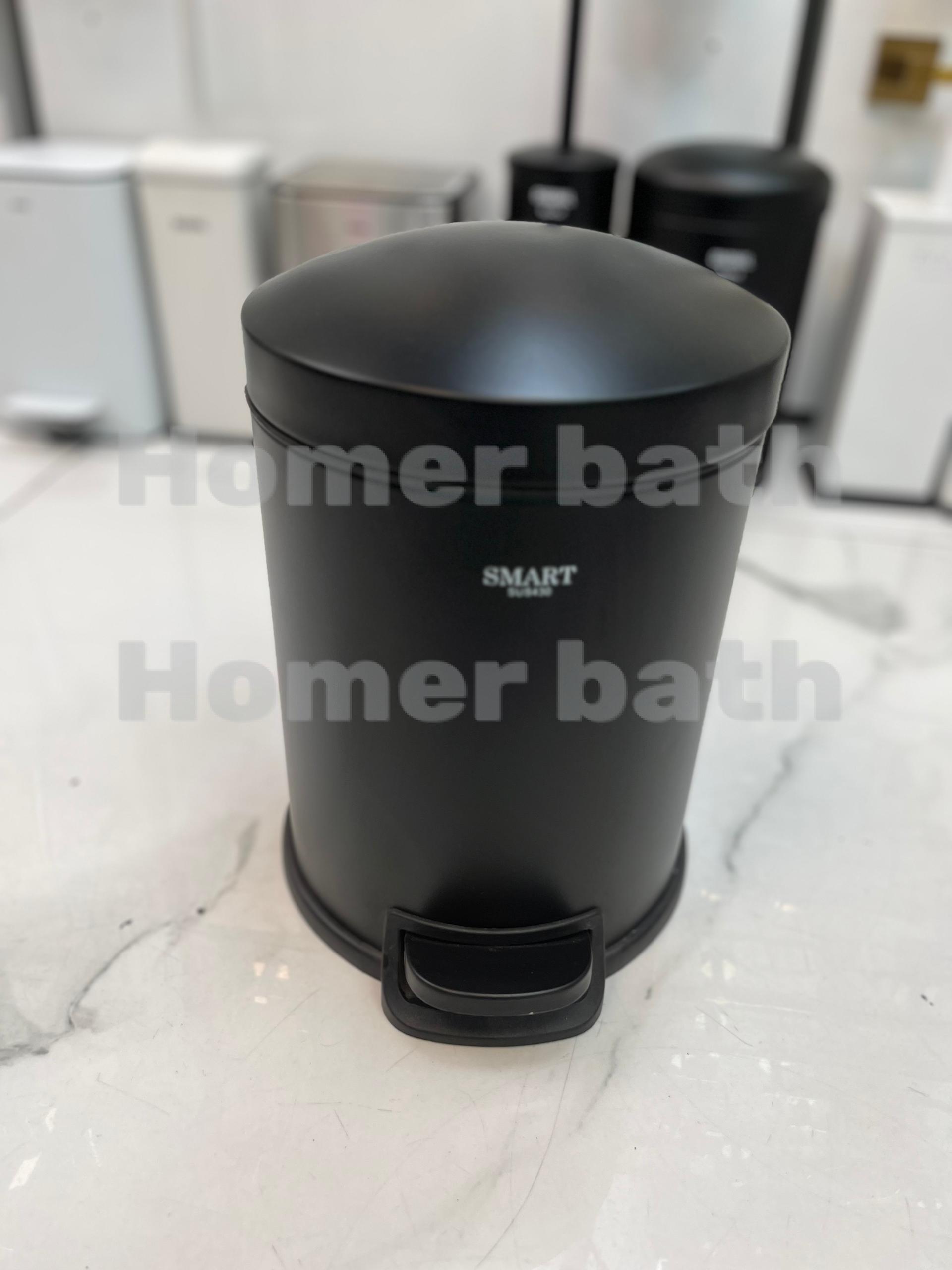 سطل زباله ۵ لیتری اسمارت – مشکی مات (آرام‌بند)