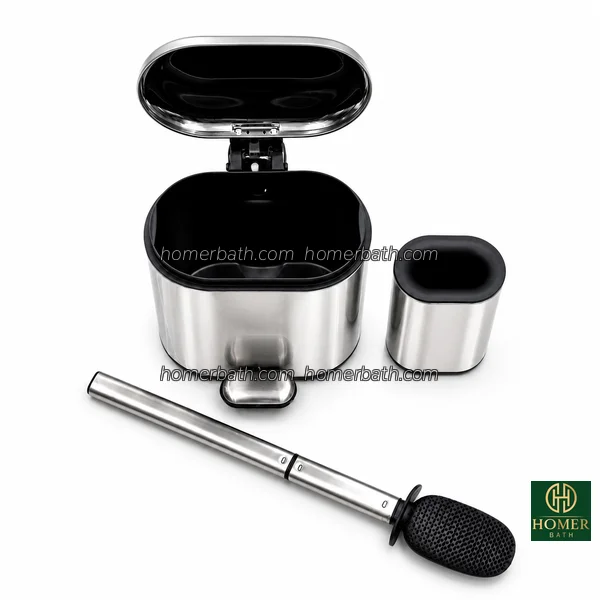 سطل-و-برس-3-لیتری-استیل-مات-گرد-اورجینال-کد-123