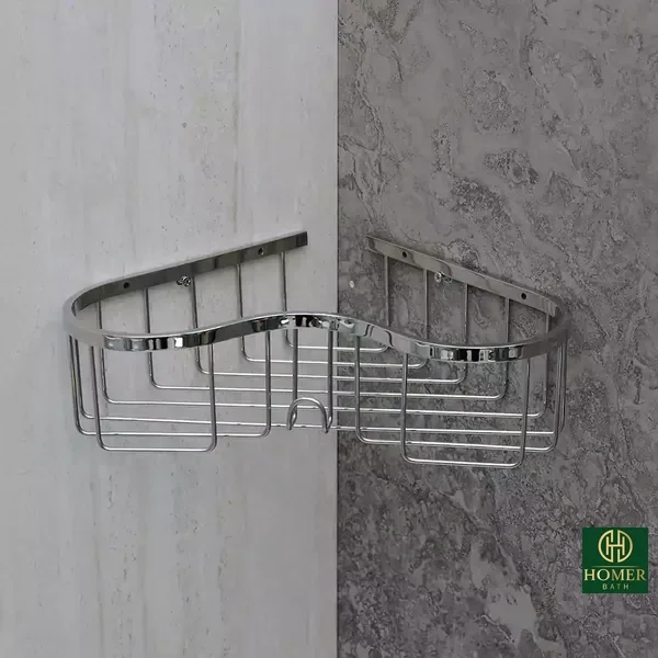 قفسه-حمام-و-سبد-شامپو-کنجی-برند-هامر-رنگ-کروم