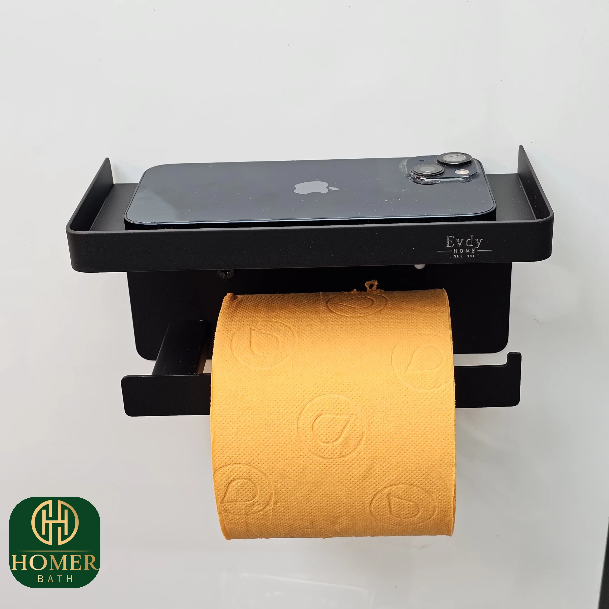 جای دستمال توالت مشکی موبایل‌دار Evdy مدل K-36