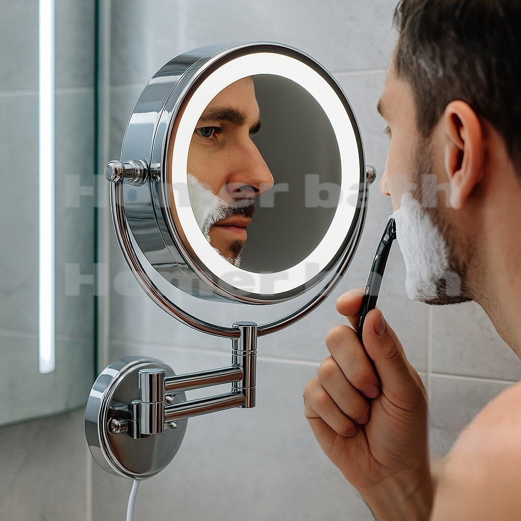 اینه اصلاح کروم براق چراغ دار