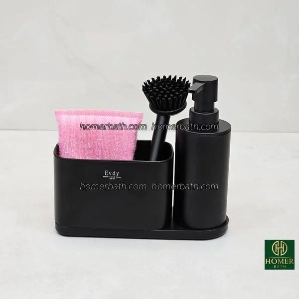 جا مایع و اسکاچ کنار سینک مشکی برند evdy مدل 001