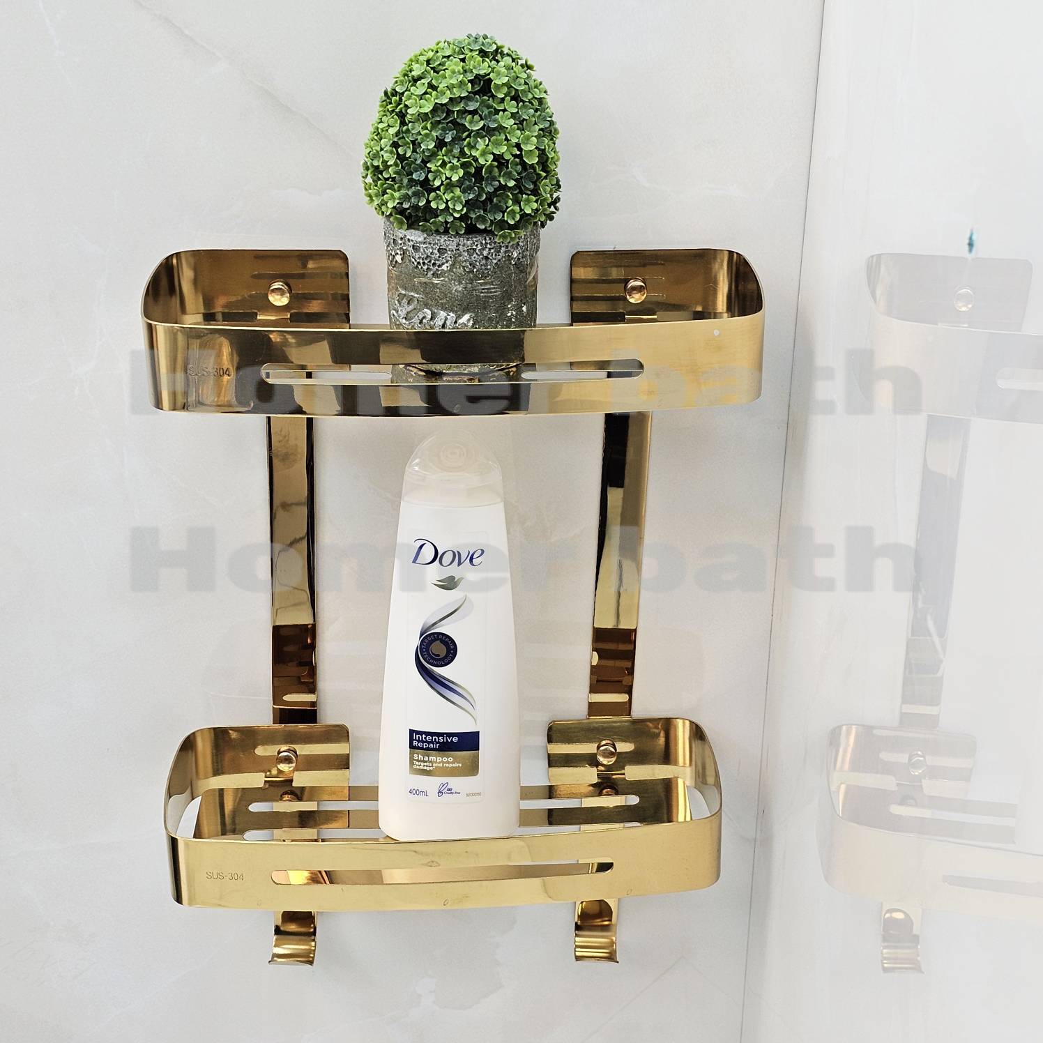 جا شامپو مستطیل 2 طبقه طلایی اما