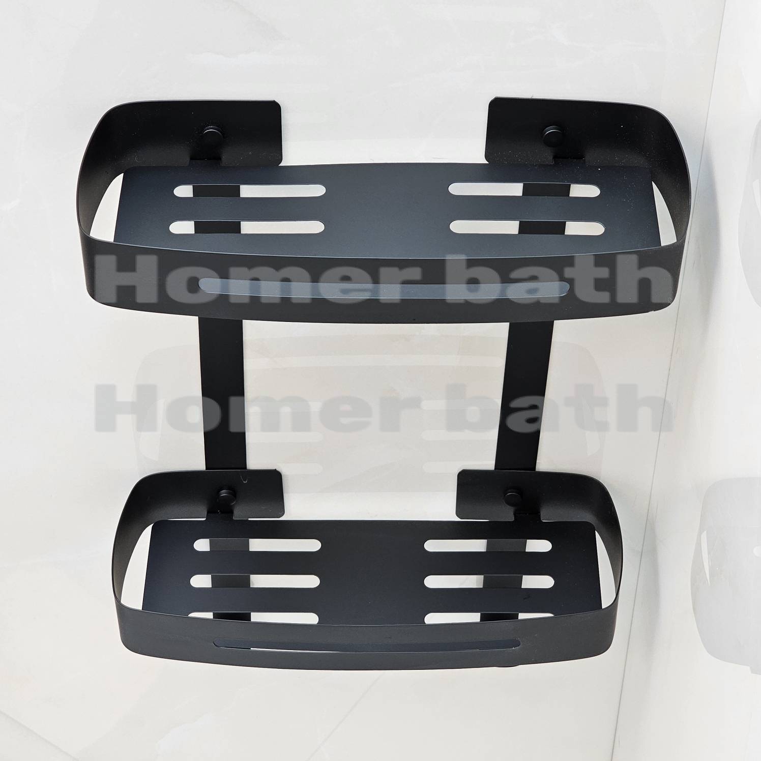 جا شامپو دیواری دو طبقه مشکی – مدل وسط