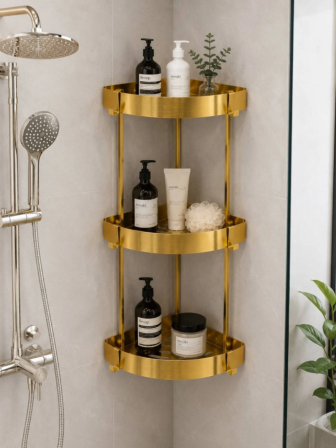 کنج حمام 3 طبقه طلای مات اودی