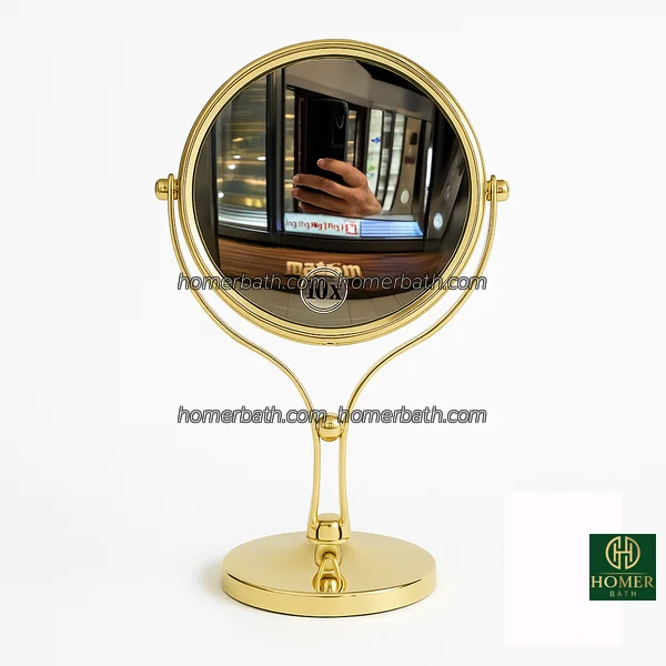 آینه-آرایشی-رومیزی-طلایی-با-بزرگنمایی-10-برابر