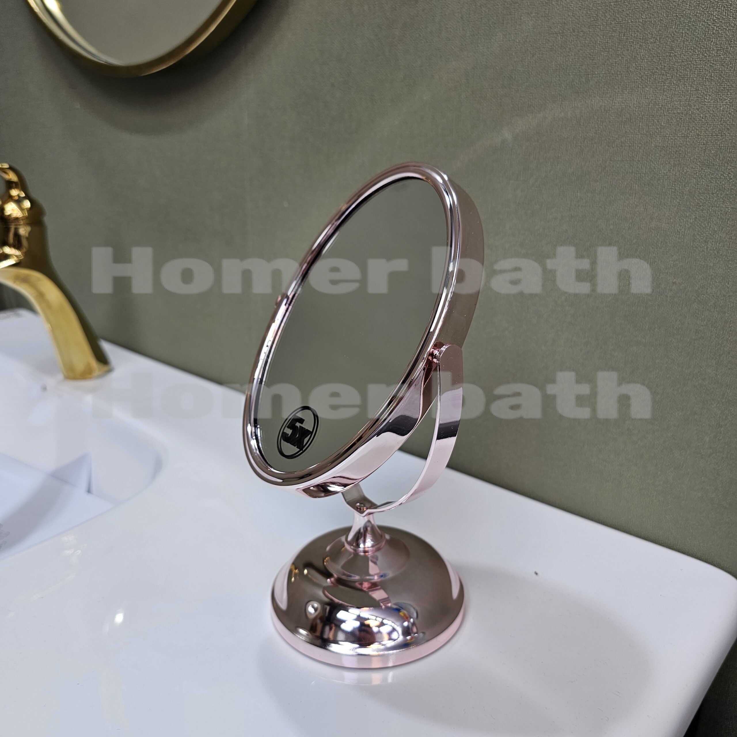 آینه-اصلاح-رومیزی-5x-رنگ-رز-پاستلی