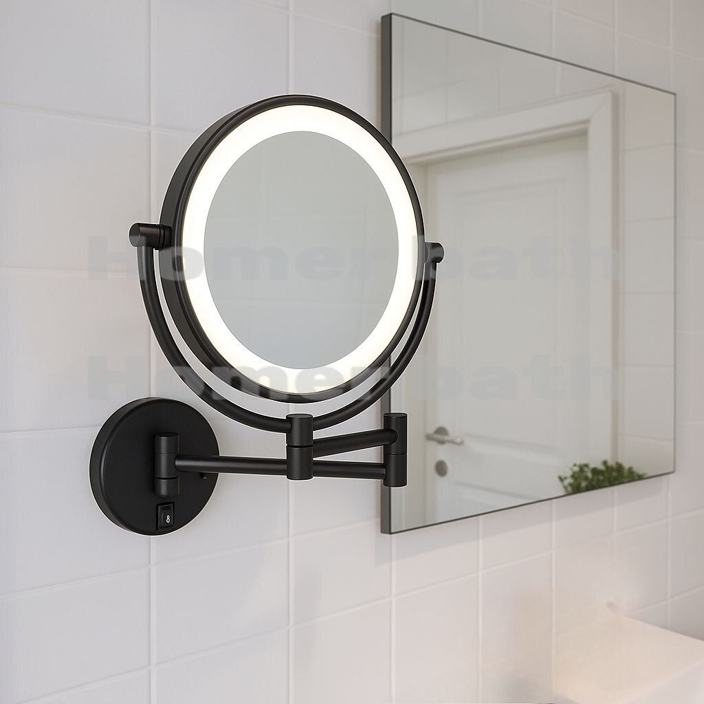 اینه-اصلاح-مشکی-چراغ-دار